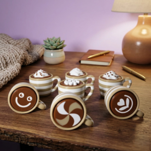 Clicker Cappuccino – Figura geek impresa en 3D