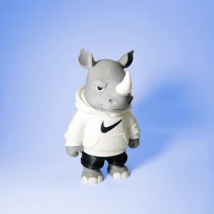 Figura rinoceronte estilo urbano impresa en 3D